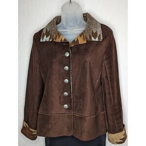 County Clothing Co Jacket Small Aztec Southwest Vibes Faux Suede Coat